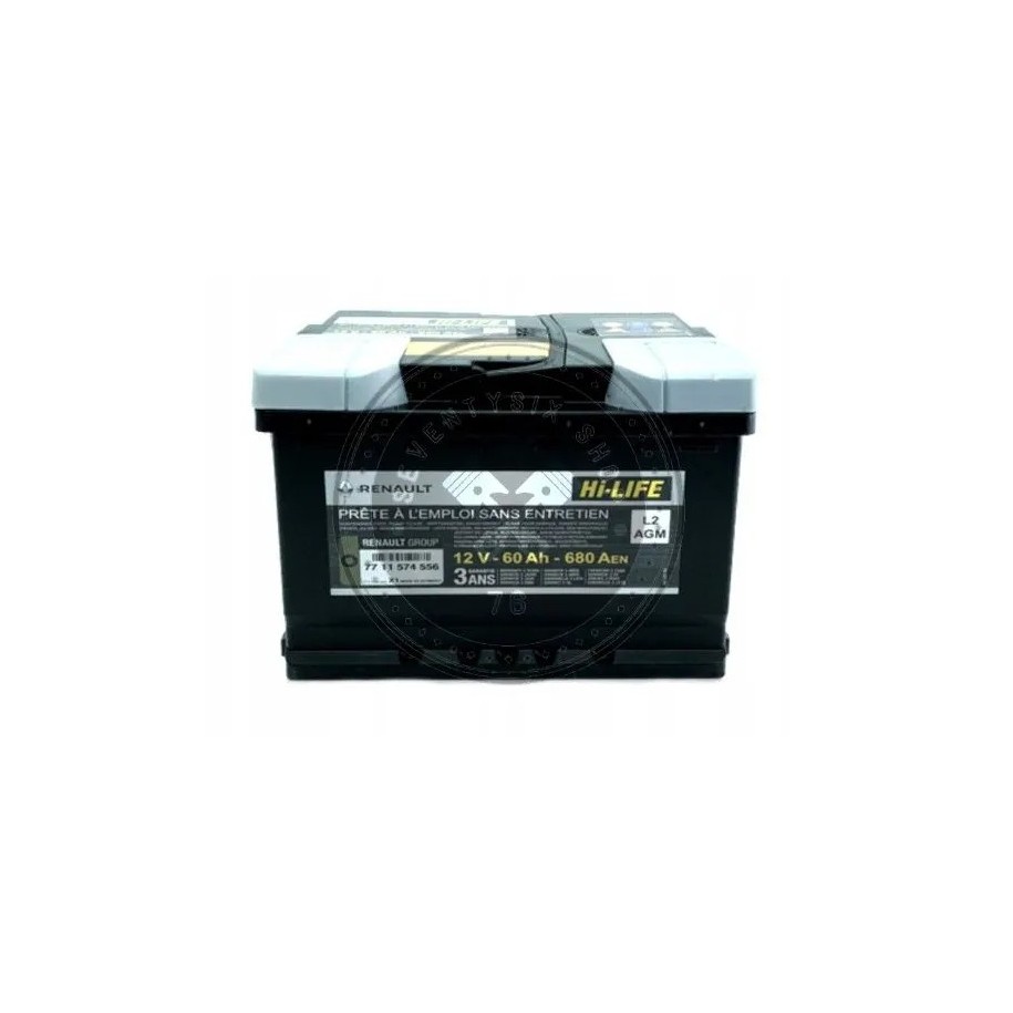 Renault gyári alkatrészek, Renault 7711574556 60ah/680A akkumulátor