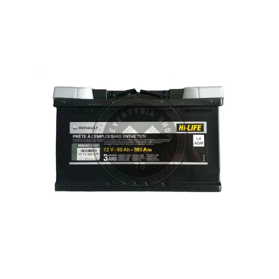 Renault gyári alkatrészek, Renault 7711423177 akkumulátor 80Ah/800A