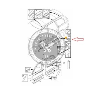 Volvo body trim side skirt clip, Volvo 8620997 part number.
