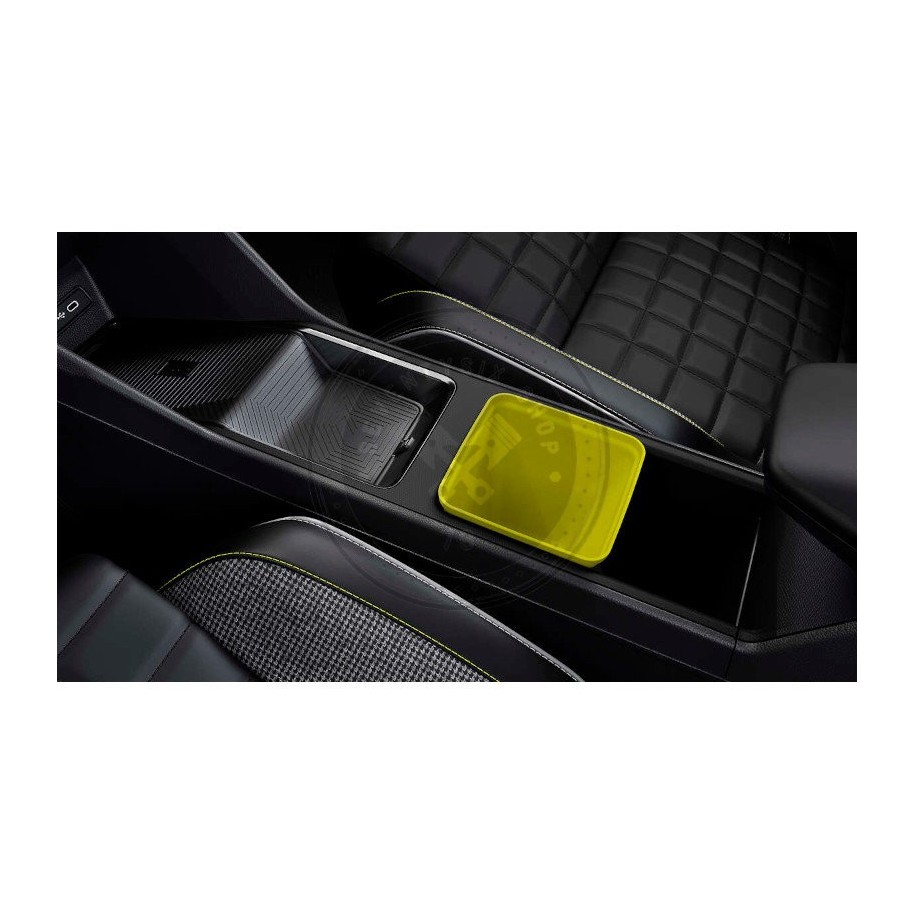 Renault 685600746R kis méretű sárga tároló doboz – eredeti Renault tartozék az R4 E-Tech Electric modellhez.