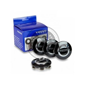 Volvo 32147649 felni középkupak készlet – 4 db 64 mm-es gyári kupak Volvo emblémával.
