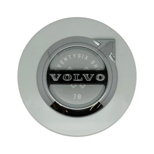 Volvo 32243630 white wheel center cap – genuine 64 mm caps with Volvo logo