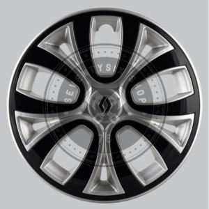Renault genuine parts, Renault 7711943927 14" light grey TAGE wheel cap kit.